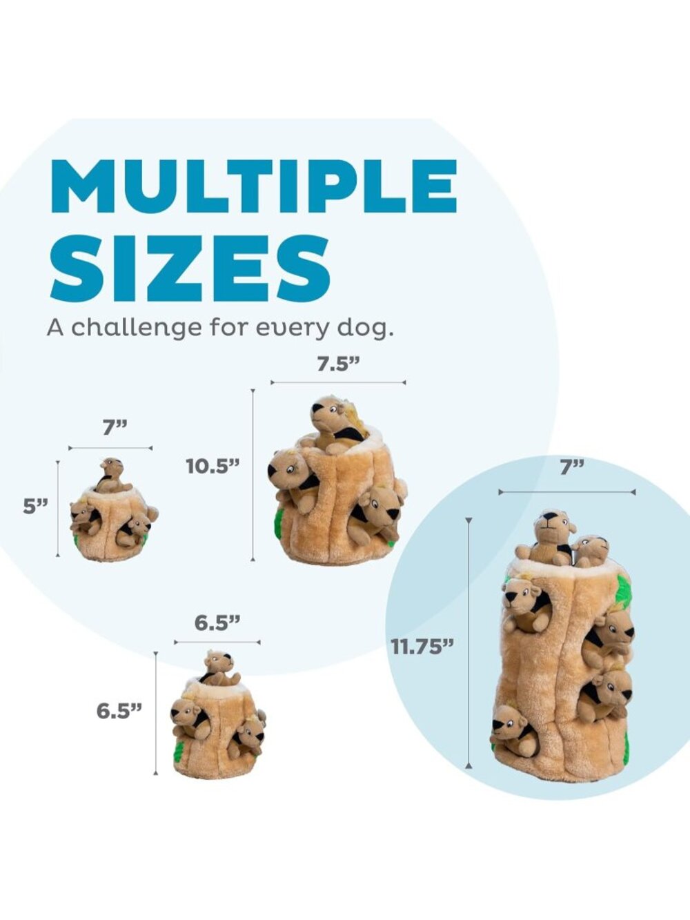 New XL Hide A Squirrel Plush Dog Toy Puzzle, Interactive Fun for Dogs - Picture 5 of 6